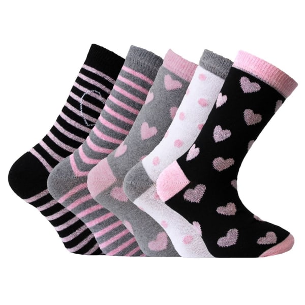 5-pack strumpor hjärtan/randiga MultiColor 27/30