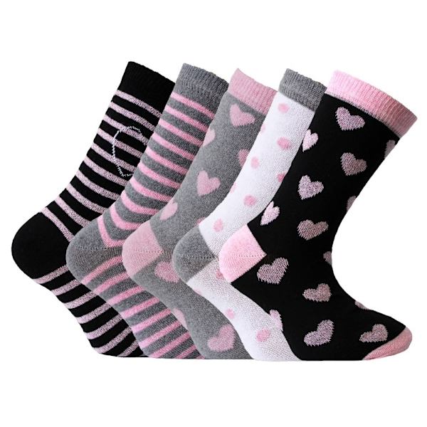 5 kpl sukat sydämet/raidallinen MultiColor 35/38