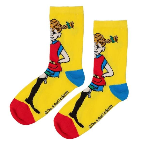 Peppi Pitkätossu - Peppi-sukat 2 kpl keltainen-luonnonvalkoinen MultiColor 27/30