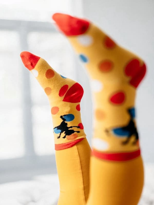 Pippi sokker 2-pak gule MultiColor 31/34