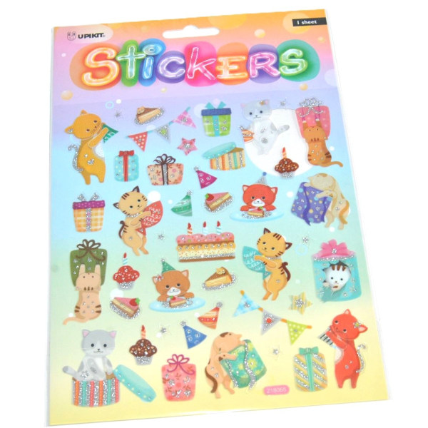 Stickers med Katter - kalas multifärg