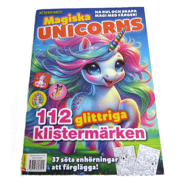 Yksisarvinen värityskirja tarroilla Multicolor