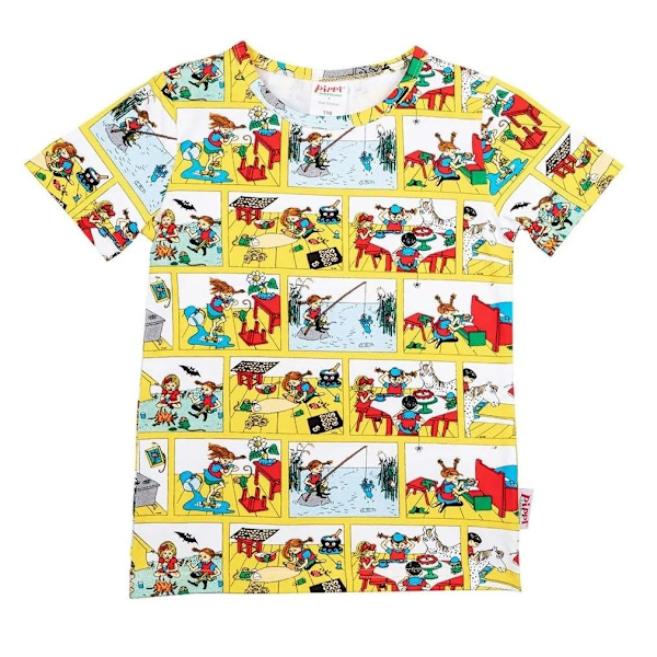 Pippi Langstrømpe Energisk T-shirt, gul Yellow 104