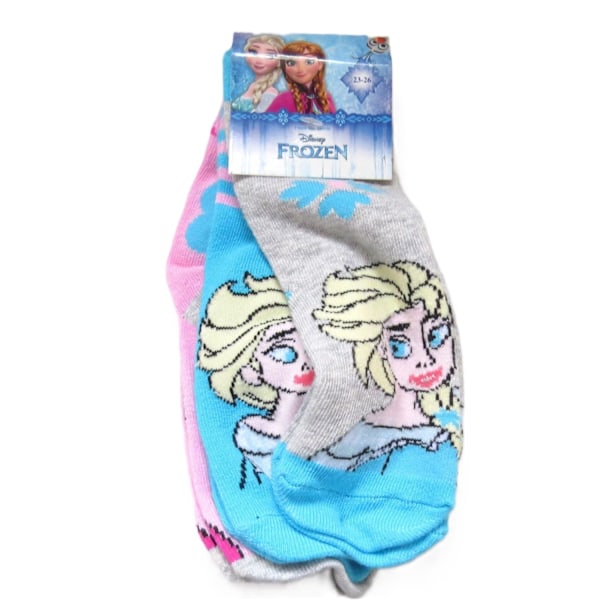 3 kpl Disney Frozen Socks -sukat 23.26 Multicolor