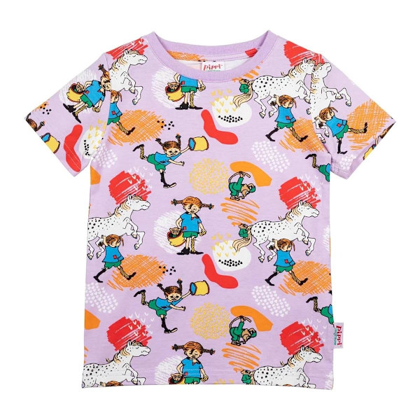 Pippi Langstrømpe glad t-shirt lilla Purple 110