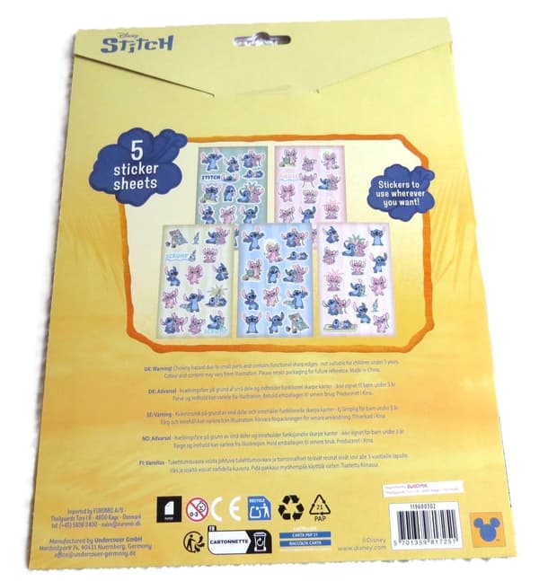 Stitch stickers 5 ark multifärg