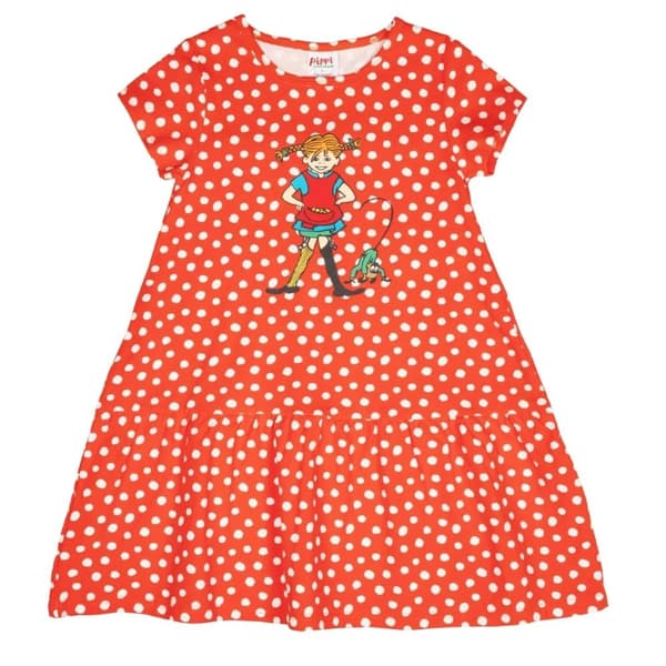 Peppi Pitkätossu Pilkullinen Mekko Punainen Red 92