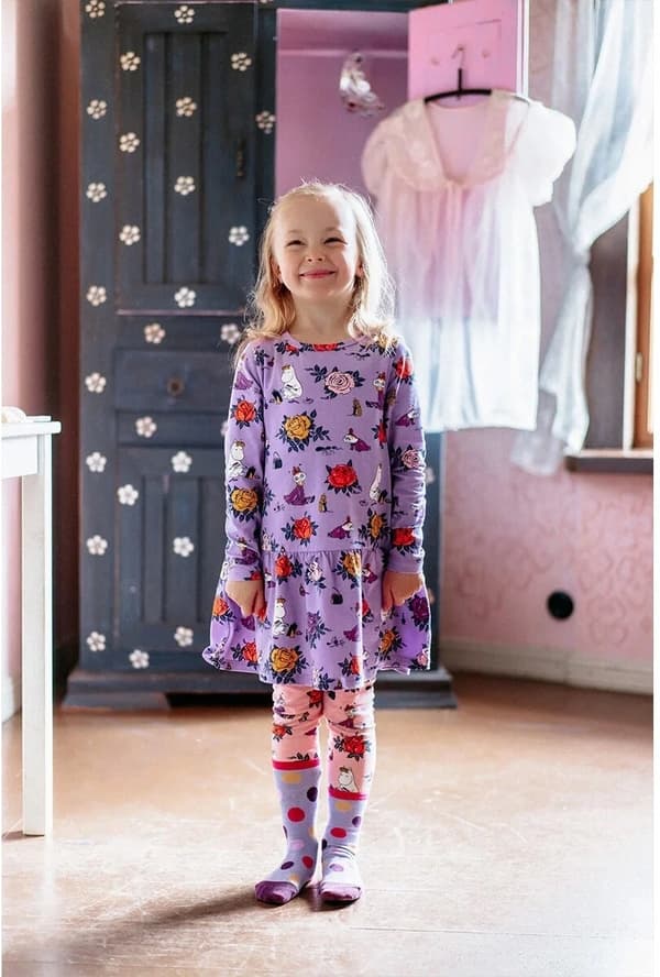 Mumin - Rosor klänning lila Purple 98