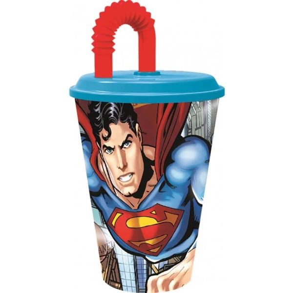 Superman  plastmugg med sugrör multifärg