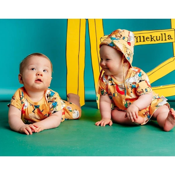 Pippi Långstrump Glad-playsuit melon Orange 68 cl