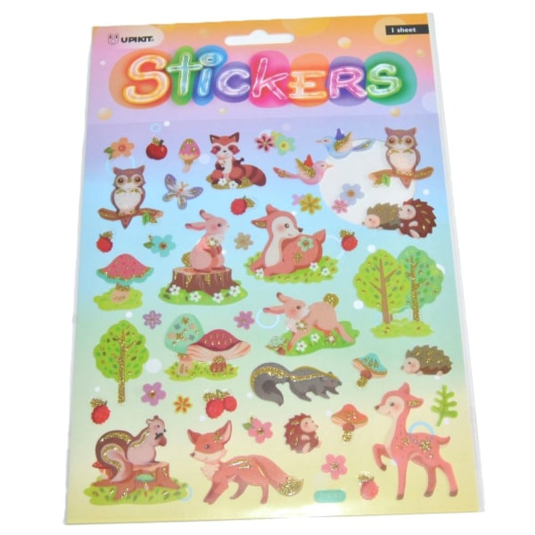 Stickers med skogs djur multifärg