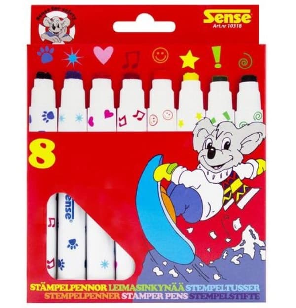 8 stk. Sense stempelpenne Red