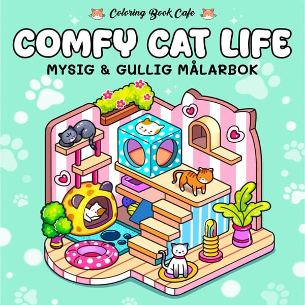 Comfy cat life coloring book Grön