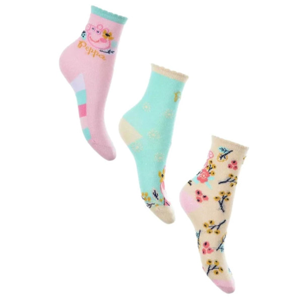 3-pak Greta gris Sokker Blomster MultiColor 31/34
