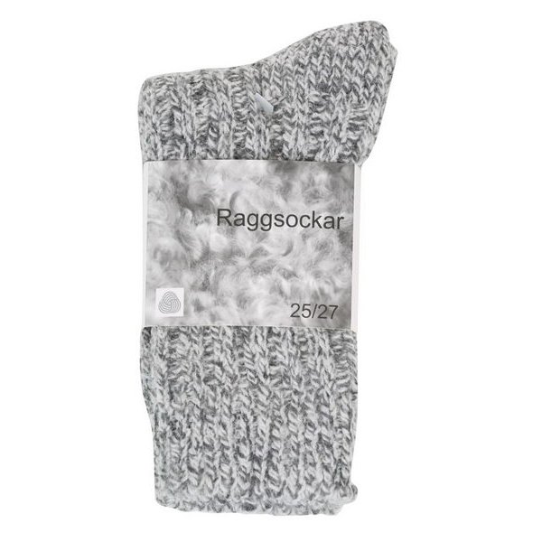 2-Pack Raggsockor Ull Grå Barn Grey 19/21