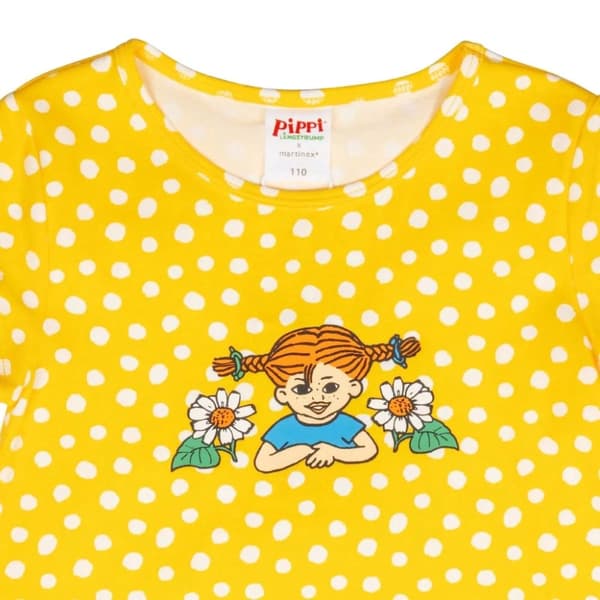 Peppi Pitkätossu Pilkullinen Mekko Keltainen Yellow 110