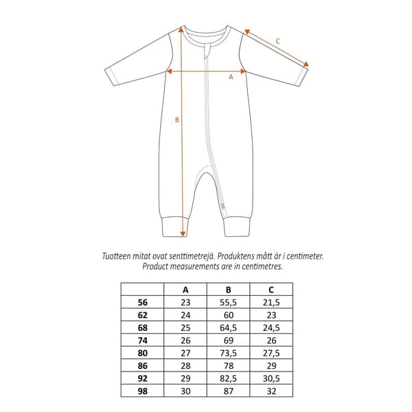 Muumi Rosdalen -pyjama, keltainen MultiColor 86