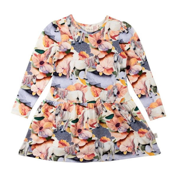 MA-IA FAMILY Poppy-klänning naturvit MultiColor 98