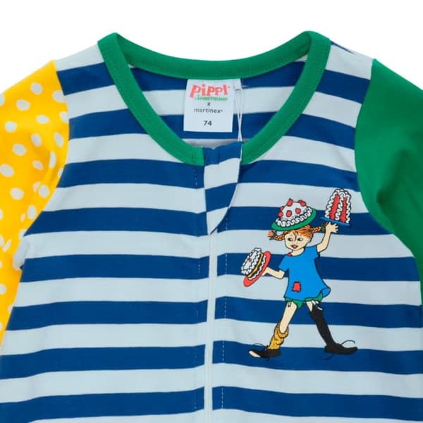 Pippi Langstrømpe - Pippi Kage pyjamas blå/grøn MultiColor 62