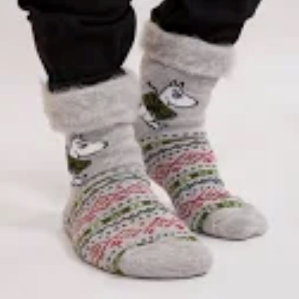 Moomintroll fluffy sokker grå Grey 23/26