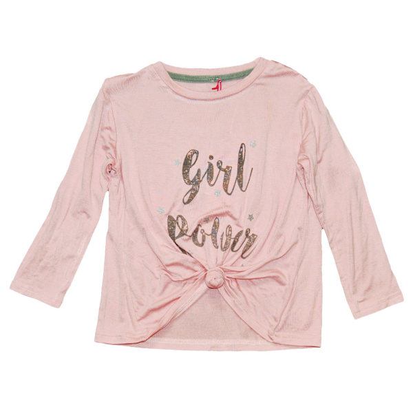 Långärmad topp med glitter tryck, 86/92 LightPink 86/92