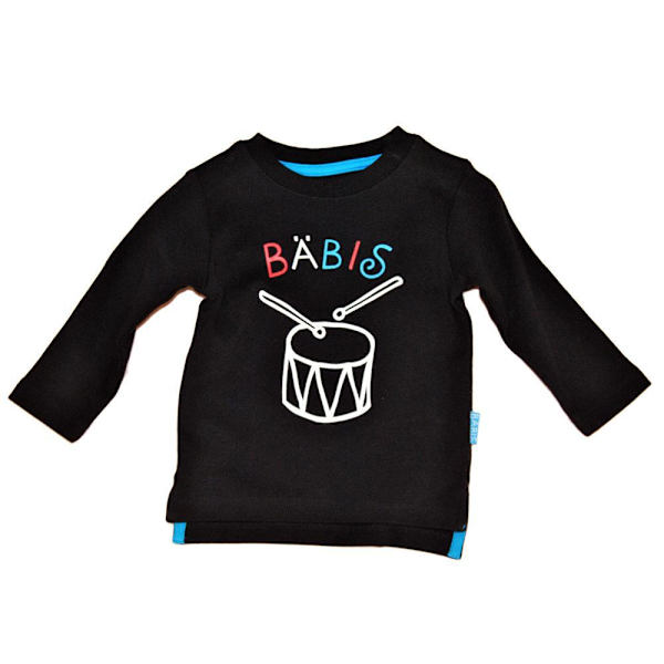 T-shirt m.lång ärm BÄBIS Black 68