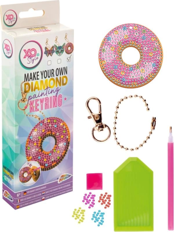 Diamond Painting nøglering - donut Multicolor