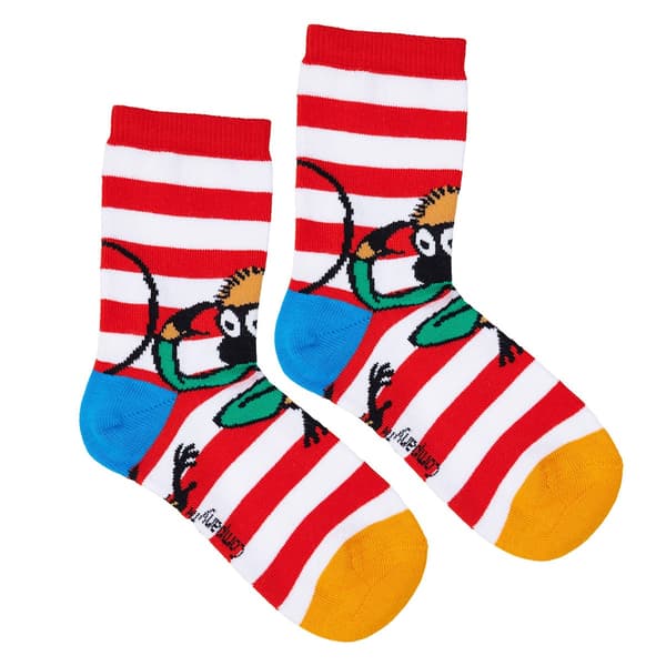Pippi Langstrømpe sokker 2 stk. blå/røde MultiColor 27/30