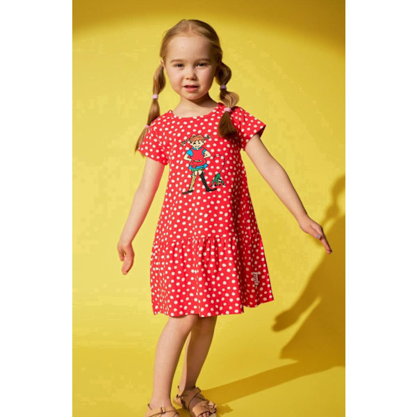 Peppi Pitkätossu Pilkullinen Mekko Punainen Red 86