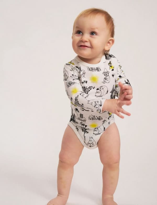 Mumi-body sort/hvid White 62