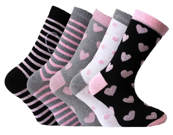 5 kpl sukat sydämet/raidallinen 27/30 Multicolor
