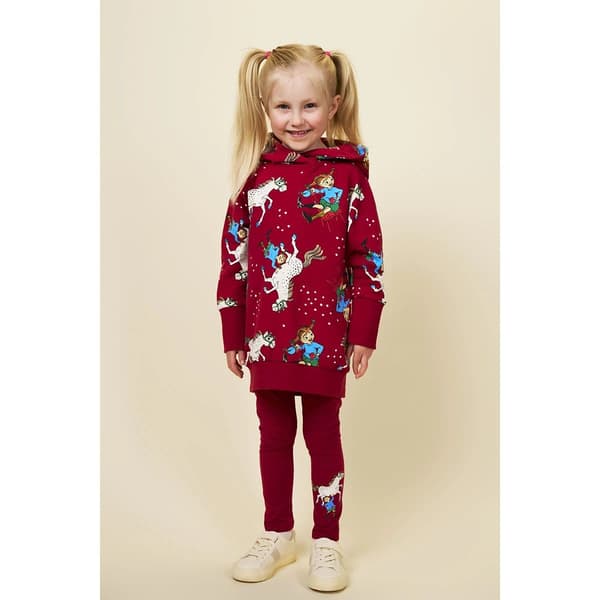 Pippi Langstrømpe Superstærke Leggings Mørkerøde DarkRed 86