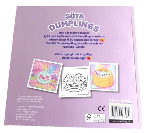 Söta Dumplings målarbok Lila