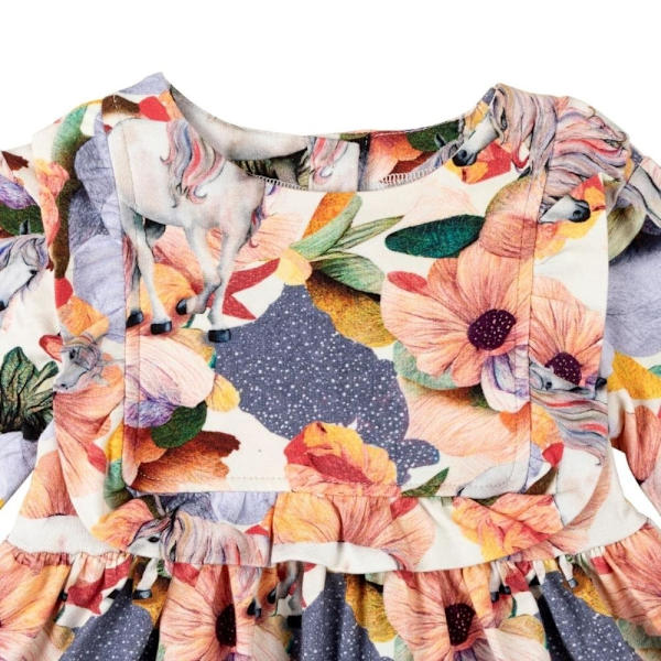 Ma-ia Family Poppy kjole baby naturhvid MultiColor 74