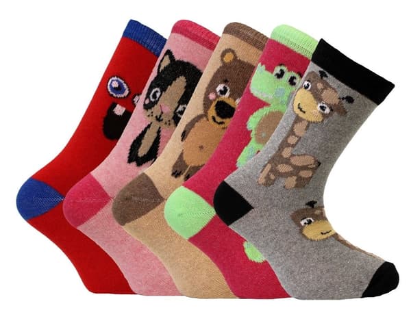 5 paria sukkia Eläimet 27/30 Multicolor
