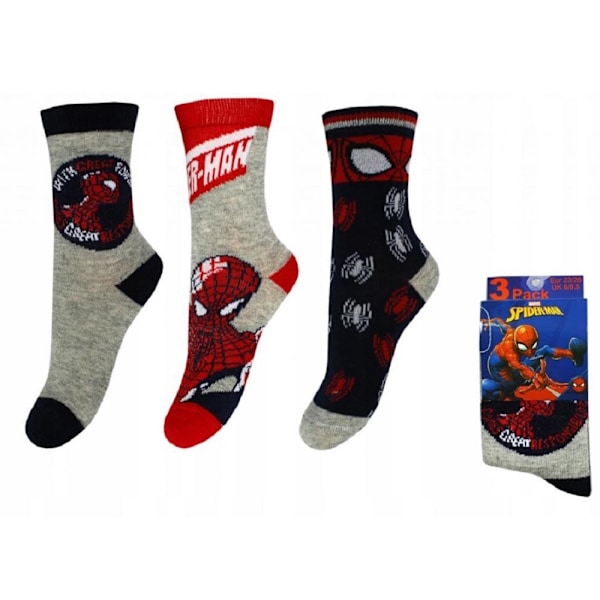 3 kpl Spider-Man-sukat harmaa/sininen MultiColor 31/34