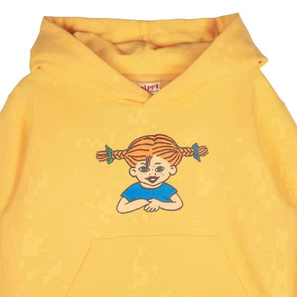 Pippi Langstrømpe - Pippi hættetrøje gul Yellow 122