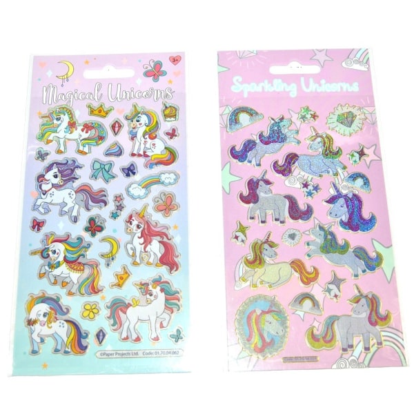 Unicorn 2 förpackningar klistermärken Multicolor