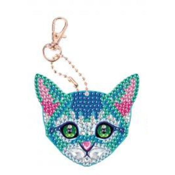 Timanttimaalaus avaimenperä Cat Multicolor