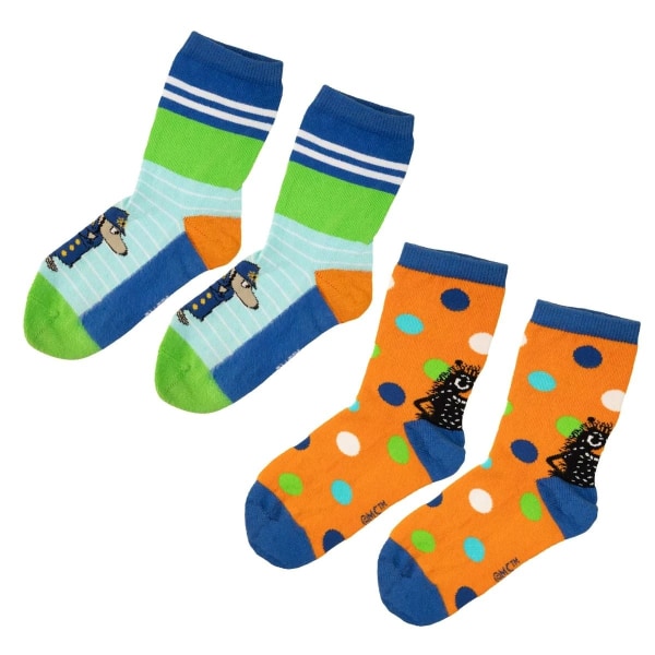 Mumin Hemulen-strumpor 2st orange MultiColor 31/34