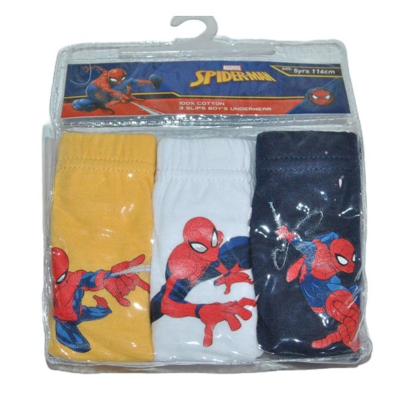 3 par kalsonger Spider-Man Gul/Vit/Blå MultiColor 6 år 122