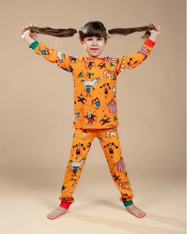 Pippi Langstrømpe Cirkus Pippi pyjamas orange Orange 86/92