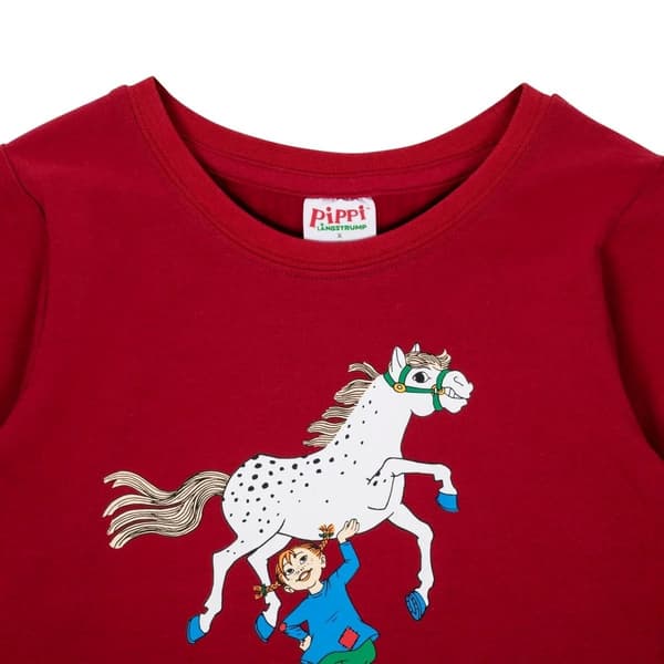 Pippi Långstrump Superstark-tröja mörkröd DarkRed 92