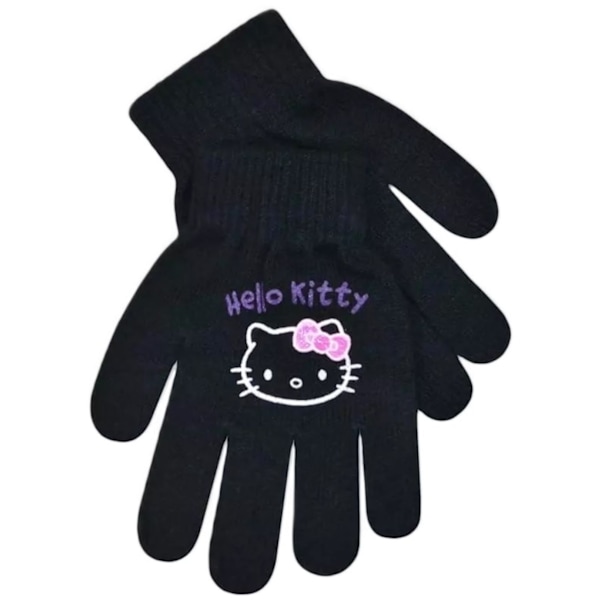 Hello Kitty mössa + vantar Black 54 cm Svart