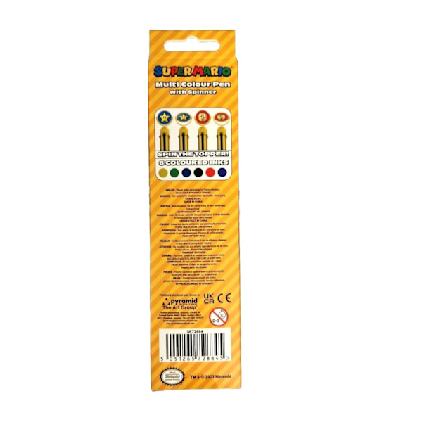 Super Mario Multicolor pen 6 farver Yellow
