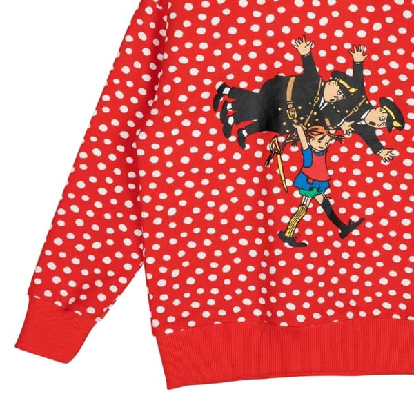 Pippi Långstrump - Prickigt-huvtröja röd Red 116