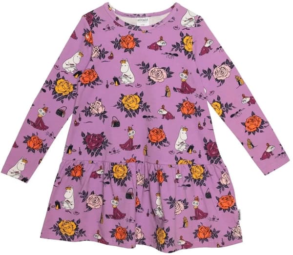 Mumin - Rosor klänning lila Purple 98