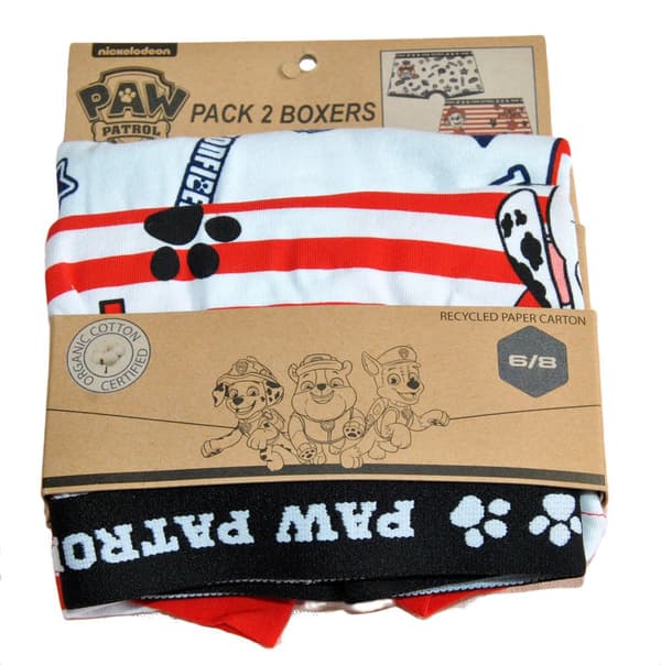 2-pack Boxerkalsonger Paw Patrol vit/randig Red 104