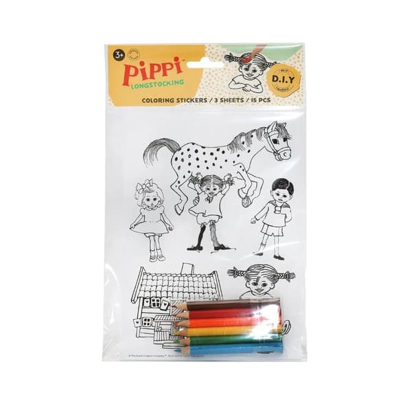 Väritettävät Peppi-tarrat, sis. kynät White