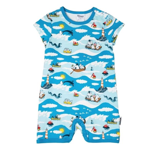 Mumin Vågor-playsuit blå Blue 86 cl
